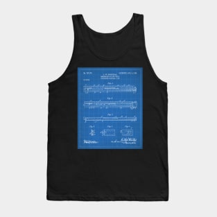 Engineering Patent - Engineers Slide Rule Art - Blueprint Tank Top